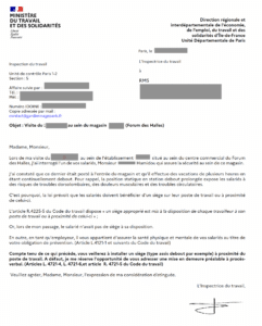 inspection travail position debout agent de securite